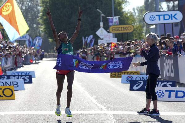 Gebreslase of Ethiopia finishes strong wins world marathon AP News